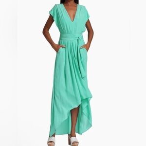 NWT RAMY BROOK Green Rebecca High-low Maxi Dress Size 0